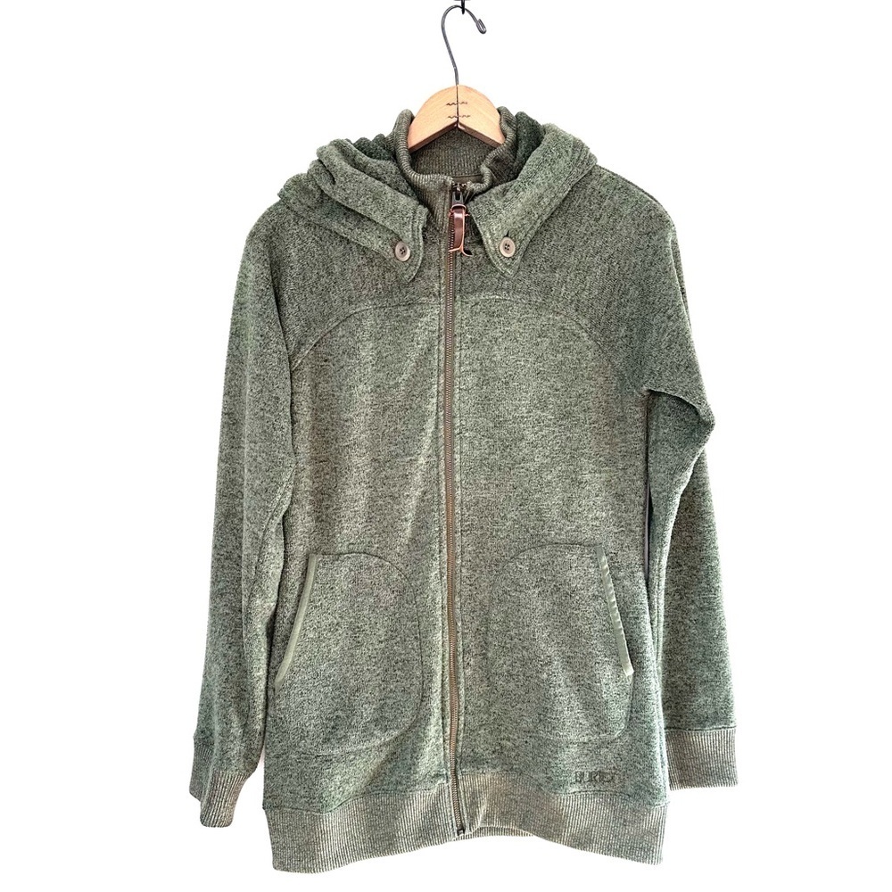Burton Dry Ride Longer Length Hooded Softshell Jacket Green Size Medium